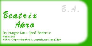 beatrix apro business card